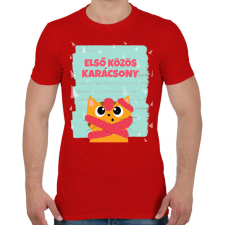 PRINTFASHION Első közös karácsony - Férfi póló - Piros férfi póló