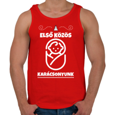 PRINTFASHION Első közös karácsonyunk - Férfi atléta - Piros atléta, trikó