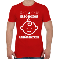 PRINTFASHION Első közös karácsonyunk  - Férfi póló - Piros férfi póló