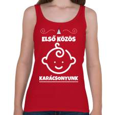 PRINTFASHION Első közös karácsonyunk  - Női atléta - Cseresznyepiros női trikó