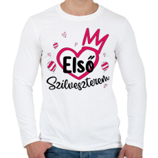 PRINTFASHION Első szilveszterem - Férfi hosszú ujjú póló - Fehér