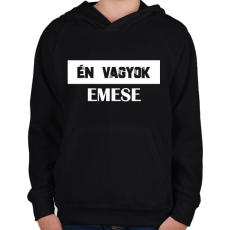 PRINTFASHION Eltévedt pároknak - Én vagyok (fehér) - Gyerek kapucnis pulóver - Fekete