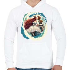 PRINTFASHION Elvarázsolt herceg - Férfi kapucnis pulóver - Fehér férfi pulóver, kardigán