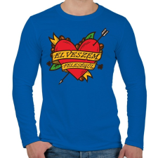 PRINTFASHION Elveszem feleségül - Férfi hosszú ujjú póló - Királykék férfi póló