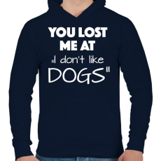 PRINTFASHION Elvesztettél - Férfi kapucnis pulóver - Sötétkék