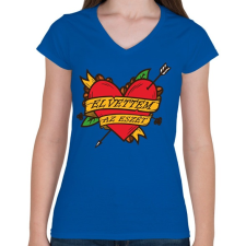 PRINTFASHION Elvettem az eszét - Női V-nyakú póló - Királykék női póló