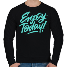 PRINTFASHION Élvezd a mát! - Férfi pulóver - Fekete férfi pulóver, kardigán