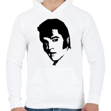 PRINTFASHION elvis - Férfi kapucnis pulóver - Fehér férfi pulóver, kardigán