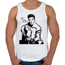 PRINTFASHION Elvis Presley - Férfi atléta - Fehér atléta, trikó