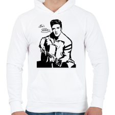 PRINTFASHION Elvis Presley - Férfi kapucnis pulóver - Fehér férfi pulóver, kardigán
