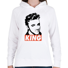 PRINTFASHION Elvis Presley  - Női kapucnis pulóver - Fehér női pulóver, kardigán