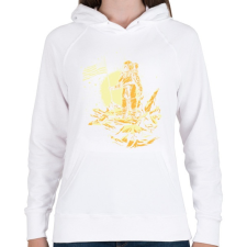 PRINTFASHION Ember a holdon USA  - Női kapucnis pulóver - Fehér női pulóver, kardigán