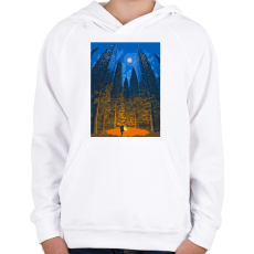 PRINTFASHION Ember és természet - Gyerek kapucnis pulóver - Fehér