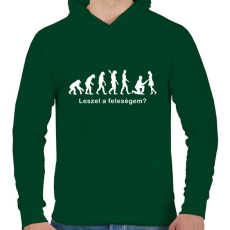 PRINTFASHION Emberi evolúció - Férfi kapucnis pulóver - Sötétzöld