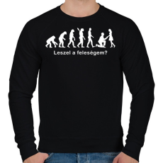 PRINTFASHION Emberi evolúció - Férfi pulóver - Fekete