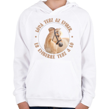 PRINTFASHION Emberré tesz a ló - Gyerek kapucnis pulóver - Fehér gyerek pulóver, kardigán
