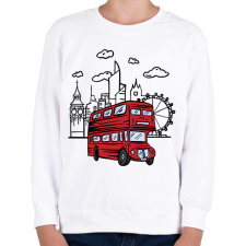 PRINTFASHION Emeletes busz - Gyerek pulóver - Fehér gyerek pulóver, kardigán