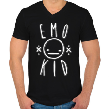 PRINTFASHION Emo kid - Férfi V-nyakú póló - Fekete férfi póló
