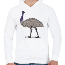 PRINTFASHION Emu - Férfi kapucnis pulóver - Fehér