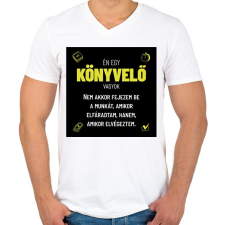 PRINTFASHION Én egy könyvelő vagyok - Férfi V-nyakú póló - Fehér férfi póló