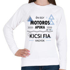 PRINTFASHION Én egy motoros apuka kicsi fia vagyok - Női pulóver - Fehér női pulóver, kardigán