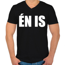 PRINTFASHION Én is - Férfi V-nyakú póló - Fekete férfi póló