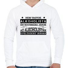 PRINTFASHION Én kocsmába járok - Férfi kapucnis pulóver - Fehér férfi pulóver, kardigán