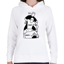 PRINTFASHION Én Magam Engem - Női kapucnis pulóver - Fehér női pulóver, kardigán