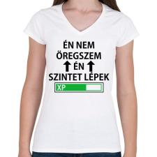 PRINTFASHION Én nem öregszem... - Női V-nyakú póló - Fehér női póló