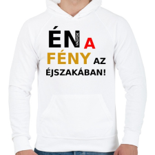 PRINTFASHION ÉN VAGYOK A FÉNY AZ ÉJSZAKÁBAN2 - Férfi kapucnis pulóver - Fehér férfi pulóver, kardigán