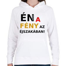 PRINTFASHION ÉN VAGYOK A FÉNY AZ ÉJSZAKÁBAN2 - Női kapucnis pulóver - Fehér női pulóver, kardigán