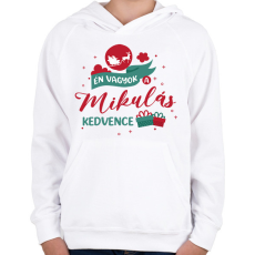 PRINTFASHION Én vagyok a kedvence - Páros - Gyerek kapucnis pulóver - Fehér