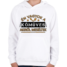 PRINTFASHION Én vagyok a kőműves - Gyerek kapucnis pulóver - Fehér gyerek pulóver, kardigán