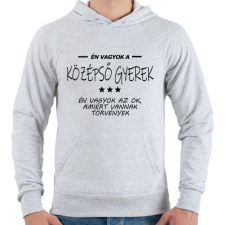 PRINTFASHION Én vagyok a középső gyerek... - Férfi kapucnis pulóver - Sport szürke férfi pulóver, kardigán