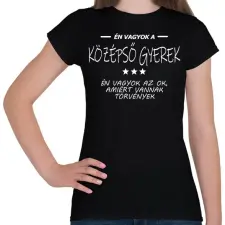 PRINTFASHION Én vagyok a középső gyerek... - Női póló - Fekete női póló