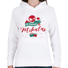 PRINTFASHION Én vagyok a Mikulás - Páros - Női kapucnis pulóver - Fehér női pulóver, kardigán