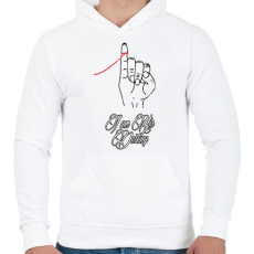 PRINTFASHION Én vagyok a végzete - Férfi kapucnis pulóver - Fehér