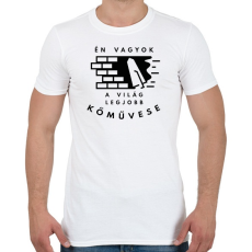 PRINTFASHION Én vagyok a világ legjobb kőművese - Fekete - Férfi póló - Fehér