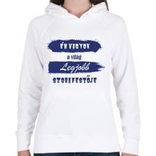 PRINTFASHION Én vagyok a világ legjobb szobafestője - Női kapucnis pulóver - Fehér női pulóver, kardigán