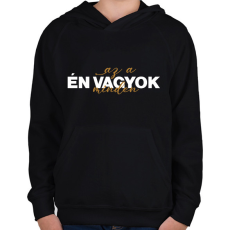 PRINTFASHION Én vagyok az a minden - páros minta - Gyerek kapucnis pulóver - Fekete