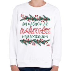 PRINTFASHION Én vagyok az ajándék - Gyerek pulóver - Fehér