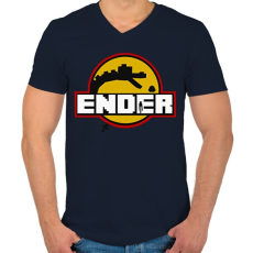 PRINTFASHION Ender - Férfi V-nyakú póló - Sötétkék