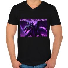 PRINTFASHION enderdragon irl minecraft - Férfi V-nyakú póló - Fekete
