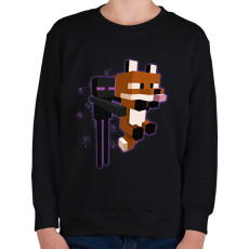 PRINTFASHION Enderman rókával - Gyerek pulóver - Fekete