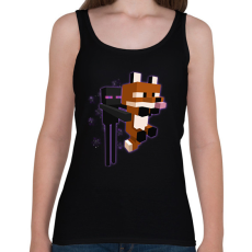 PRINTFASHION Enderman rókával - Női atléta - Fekete