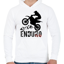 PRINTFASHION Enduro  - Férfi kapucnis pulóver - Fehér férfi pulóver, kardigán