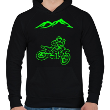 PRINTFASHION Enduro - Férfi kapucnis pulóver - Fekete férfi pulóver, kardigán
