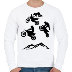 PRINTFASHION enduro - Férfi pulóver - Fehér