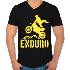 PRINTFASHION Enduro  - Férfi V-nyakú póló - Fekete férfi póló