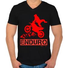 PRINTFASHION Enduro  - Férfi V-nyakú póló - Fekete férfi póló